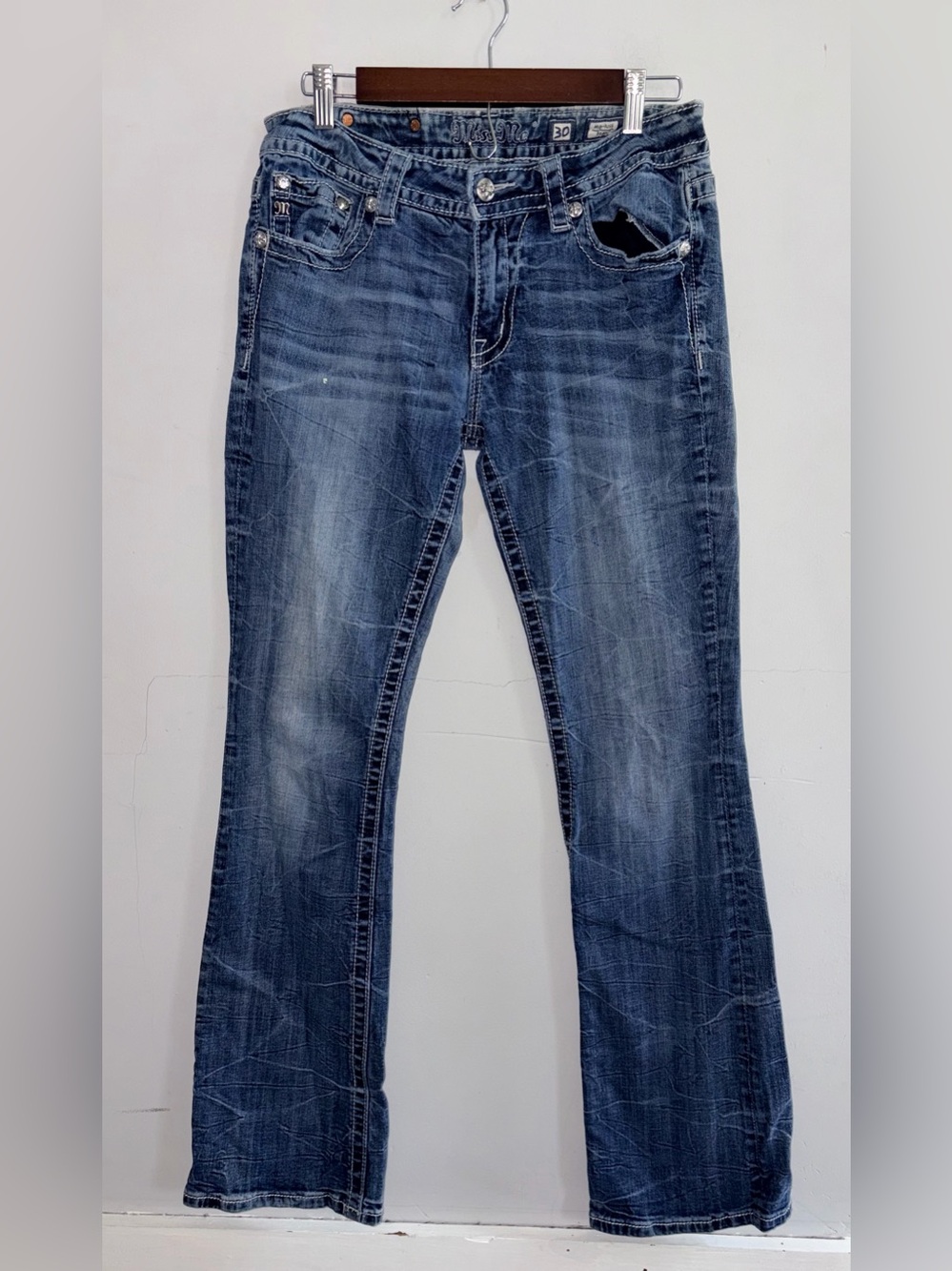 MISS ME Mid Rise Boot Jeans sz 30 - Picture 2 of 9